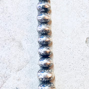 Vintage Necklace, Silver Necklace, Beaded Necklace, Silver Beads, Stamped Beads, Southwestern Style, Vintage Jewelry, Statement Necklace