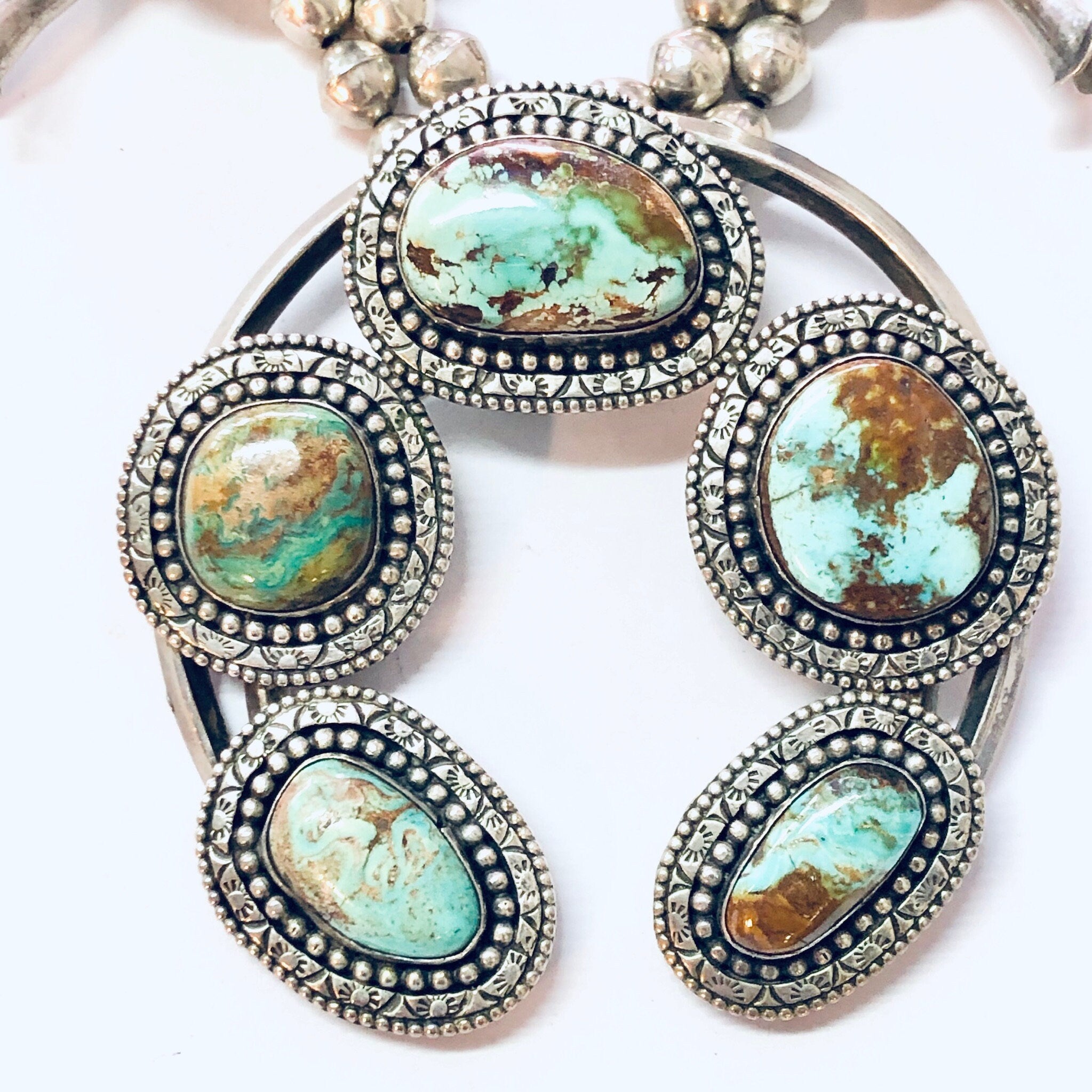 RESERVED FOR LEE ! Squash Blossom Necklace, Vintage Necklace, Royston Turquoise, Silver Necklace, Squash Blossom, Large Necklace,