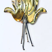 Vintage Brooch, Silver Brooch, Flower Brooch, Unique Jewelry, Vintage Pin, Signed Jewelry, Artist Brooch, Ruth Rosenfeld, Gold Toned Pin
