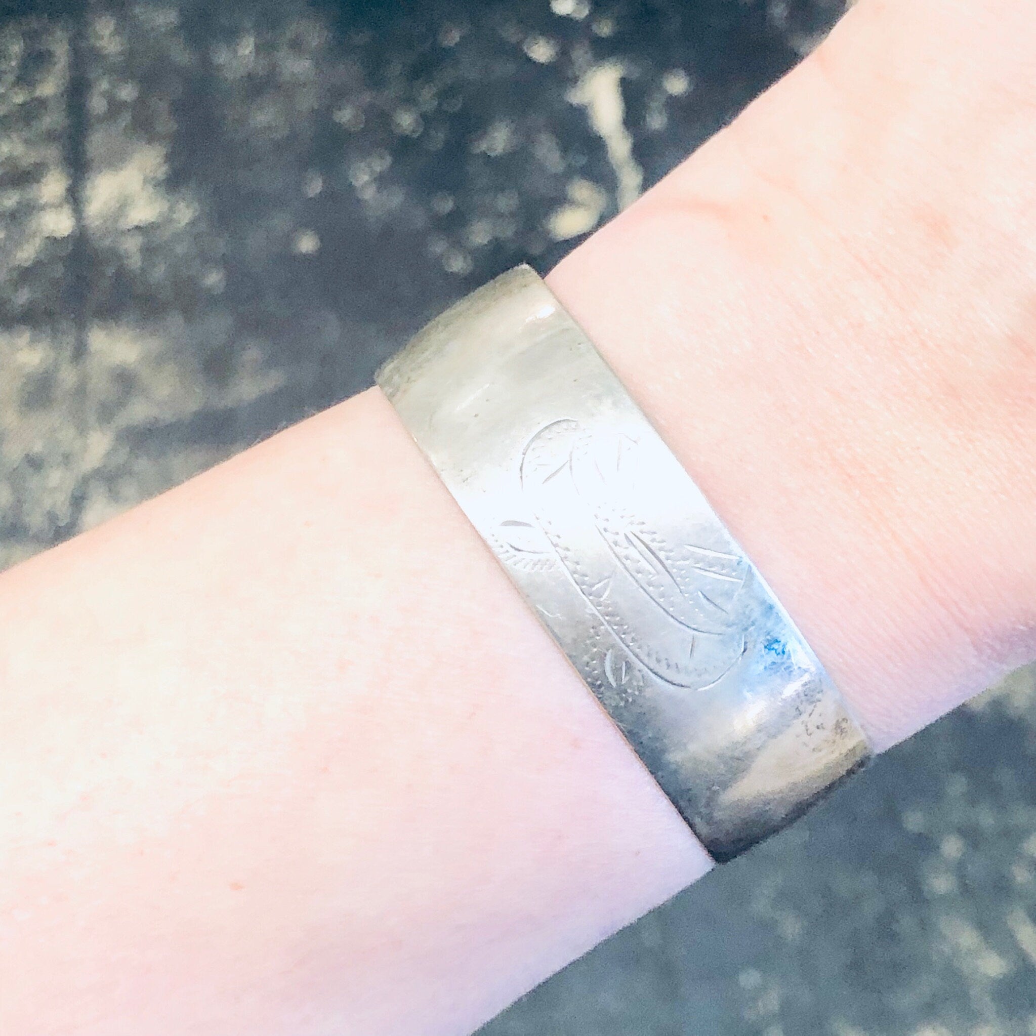 Vintage Bracelet, Silver Cuff, Vintage Cuff, Etched Bracelet, Unique Jewelry, Simple Cuff, Cuff Bracelet, Small Cuff, Vintage Jewelry, 925