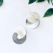 Vintage Earrings, Silver Earrings, Mother of Pearl, Dangle Earrings, Unique Jewelry, Retro Earrings, Pierced Ears, Statement Jewelry, 925