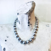 Vintage Necklace, Silver Necklace, Silver Beads, Hollow Silver Beads, Statement Jewelry, Unique Necklace, Large Beads, Beaded Jewelry, 925