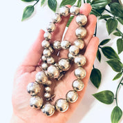 Vintage Necklace, Silver Necklace, Silver Beads, Hollow Silver Beads, Statement Jewelry, Unique Necklace, Large Beads, Beaded Jewelry, 925