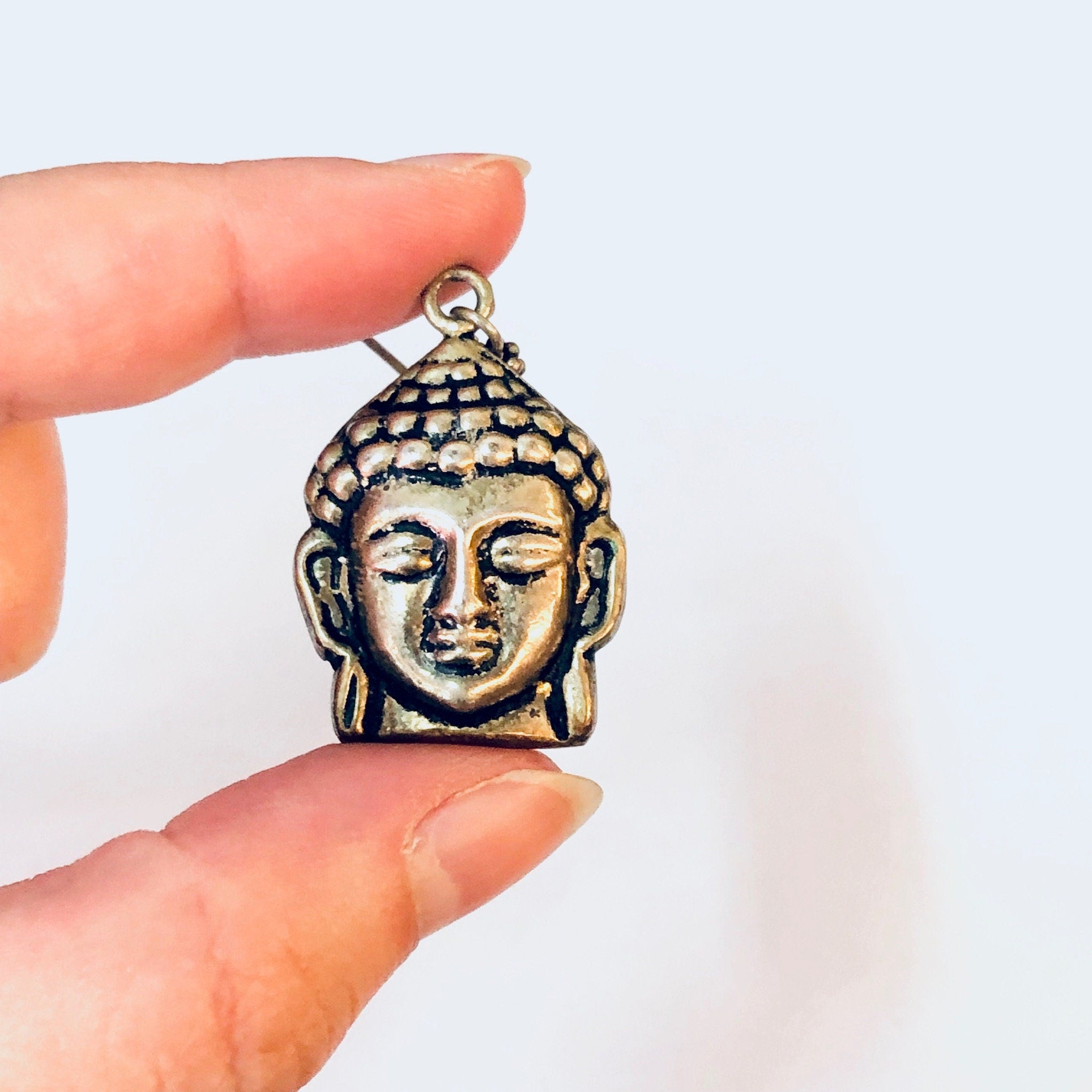 Vintage Earrings, Dangle Earrings, Statement Jewelry, Vintage Jewelry, Head Earrings, Goddess Jewelry, Face Earrings, Pierced Ears, Buddha