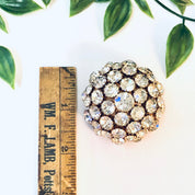 Vintage Brooch, Rhinestone Brooch, Dome Pin, Vintage Pin, Rhinestone Pin, Vintage Jewelry, Unique Jewelry, Round Brooch, Statement Jewelry