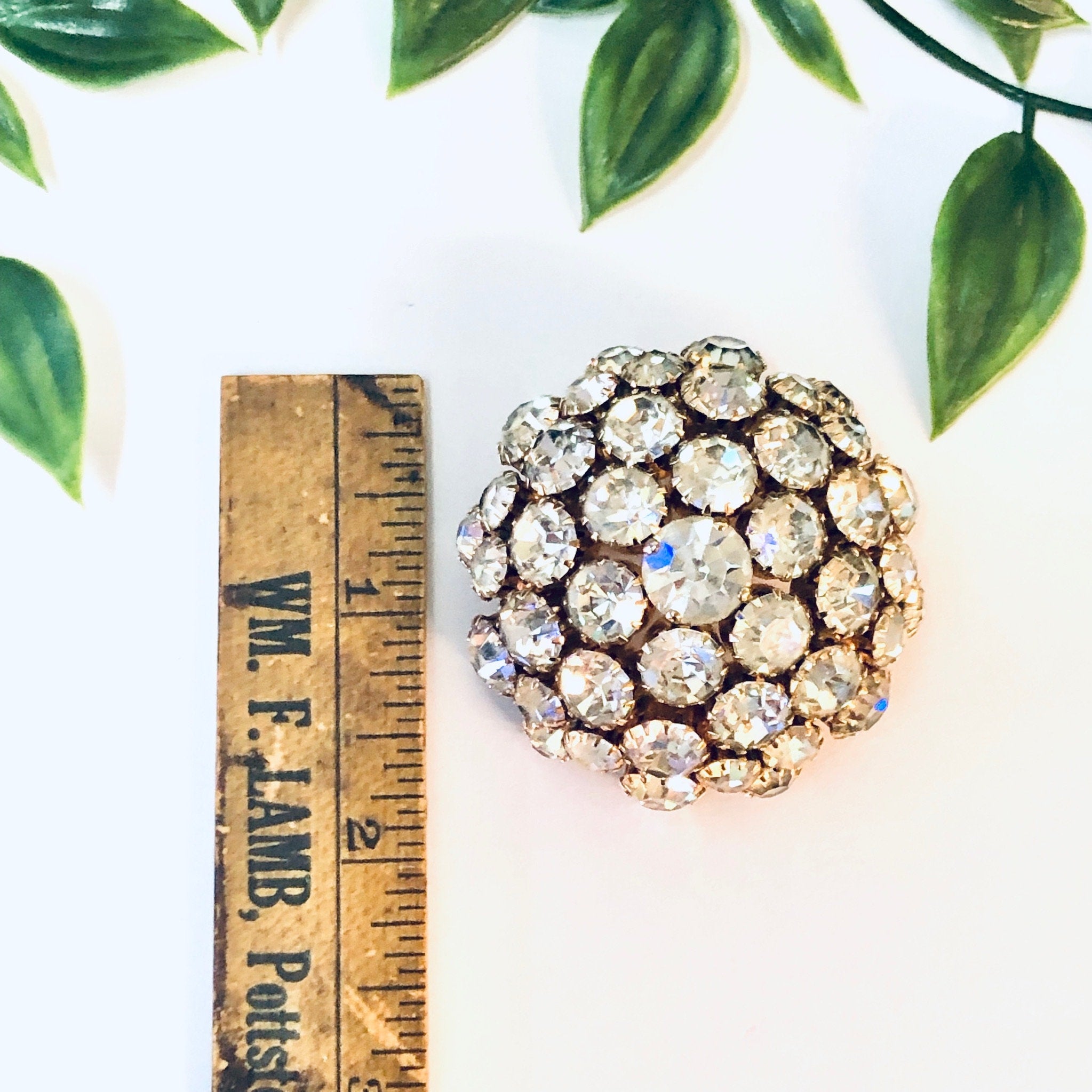 Vintage Brooch, Rhinestone Brooch, Dome Pin, Vintage Pin, Rhinestone Pin, Vintage Jewelry, Unique Jewelry, Round Brooch, Statement Jewelry