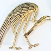 Vintage Brooch, Gold Toned Brooch, Bird Brooch, Bird Pin, Bird Jewelry, Vintage Jewelry, Vintage Pin, Crane Brooch, Unique Jewelry, Gemstone