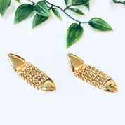 Vintage Earrings, Dangle Earrings, Gold Toned Jewelry, Costume Jewelry, Statement Earrings, Pierced Ears, Chain Link Earrings, Gold Jewelry