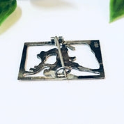 Vintage Brooch, Silver Brooch, Vintage Pin, Cut out Pin, Vintage Jewelry, Silver Jewelry, Deer Pin, Animal Brooch, Man on Deer, Unique Pin