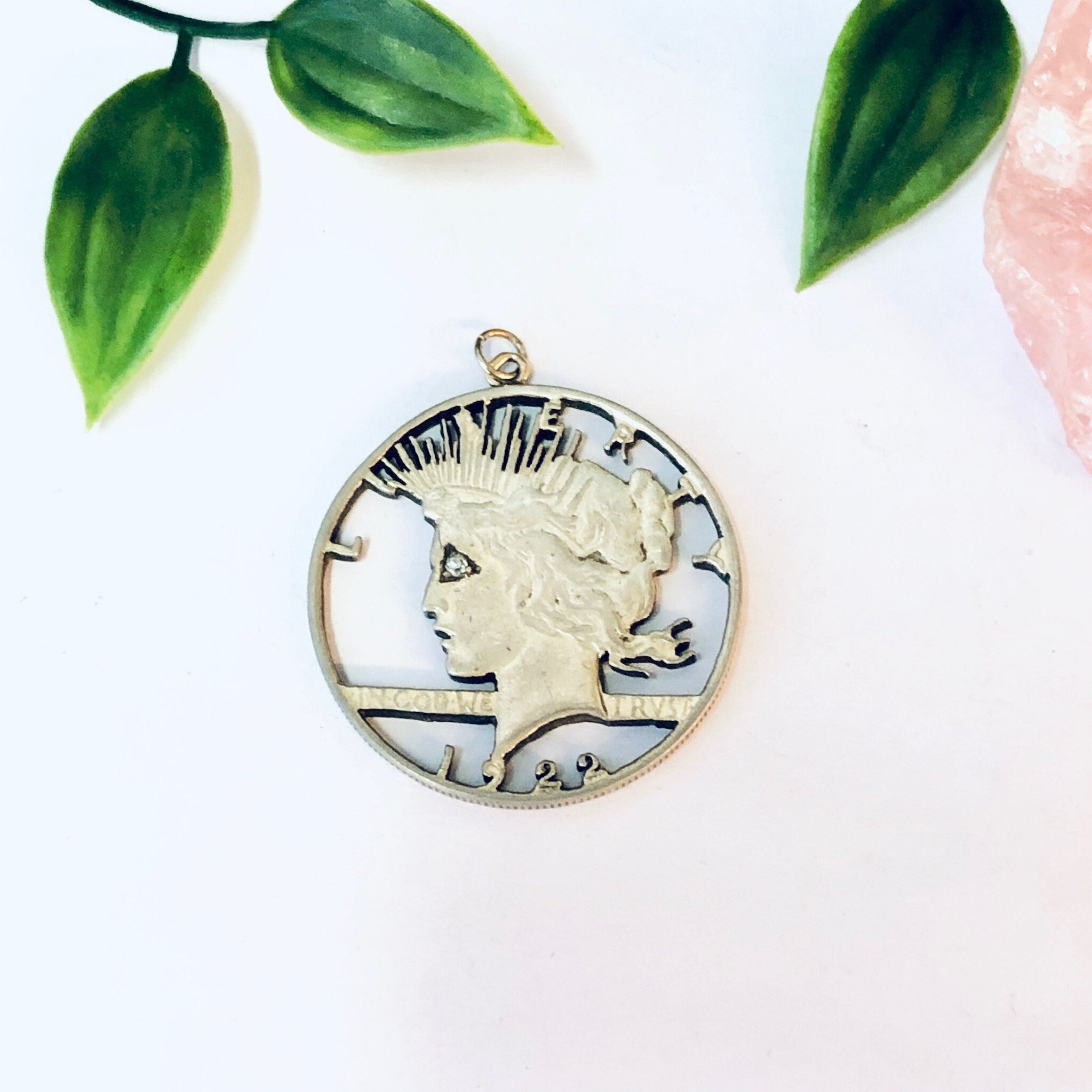 Vintage Pendant, Liberty Coin Pendant, Liberty Cut Out, Cut Out Pendant, Coin Jewelry, Liberty Coin, Coin Necklace, Liberty Head, Round