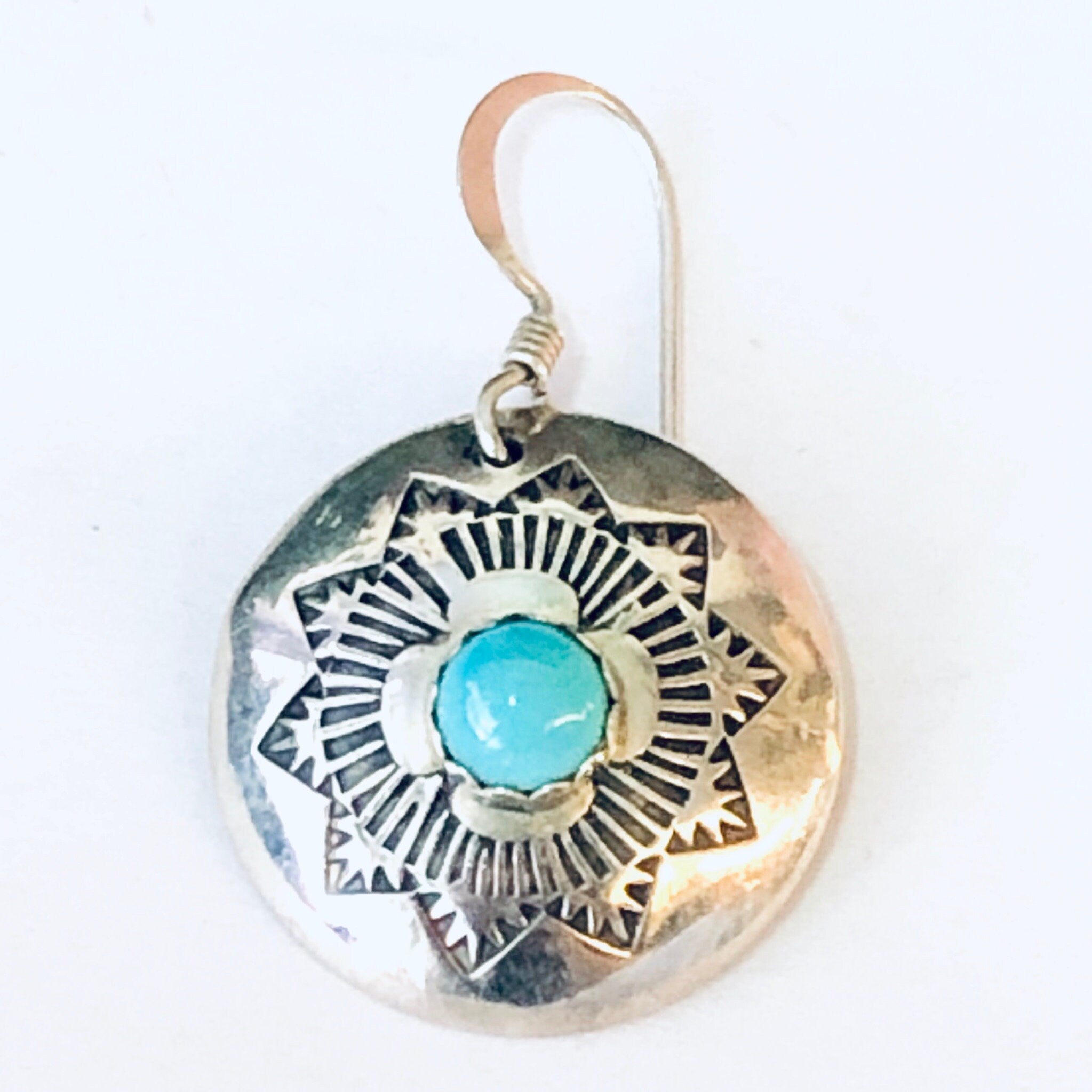 Vintage Earrings, Silver Earrings, Turquoise Jewelry, Vintage Jewelry, Boho Style, Bohemian Jewelry, Silver and Blue, Pierced Ears, Dangle