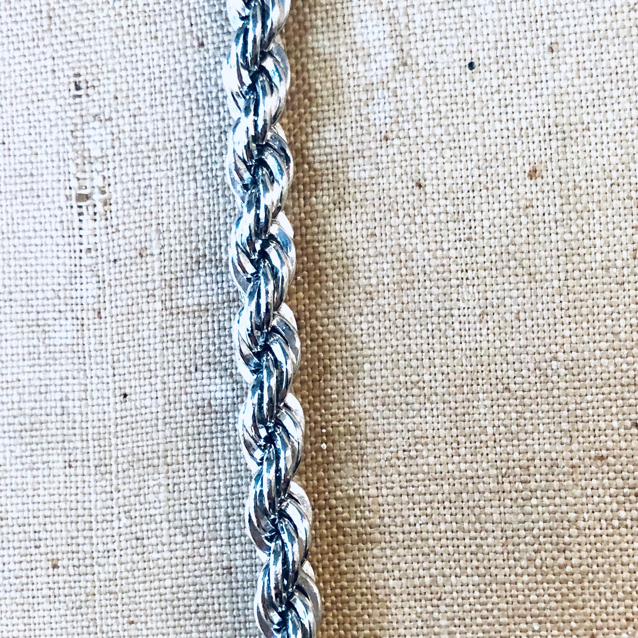 Vintage Chain, Rope Chain, Twisted Rope Chain, Silver Chain, Silver Necklace, Vintage Necklace, 925 Chain, Statement Jewelry, Long Chain