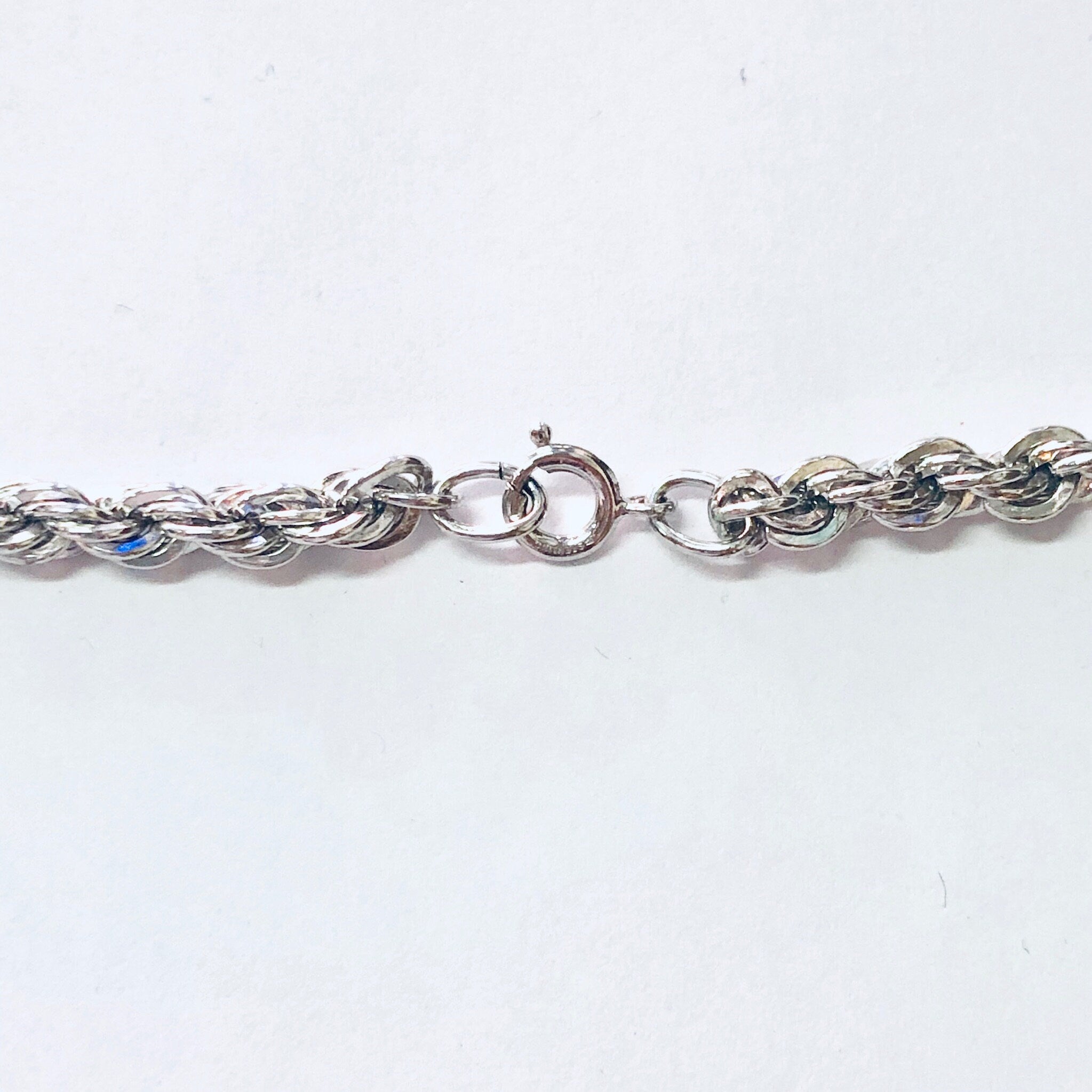 Vintage Chain, Rope Chain, Twisted Rope Chain, Silver Chain, Silver Necklace, Vintage Necklace, 925 Chain, Statement Jewelry, Long Chain