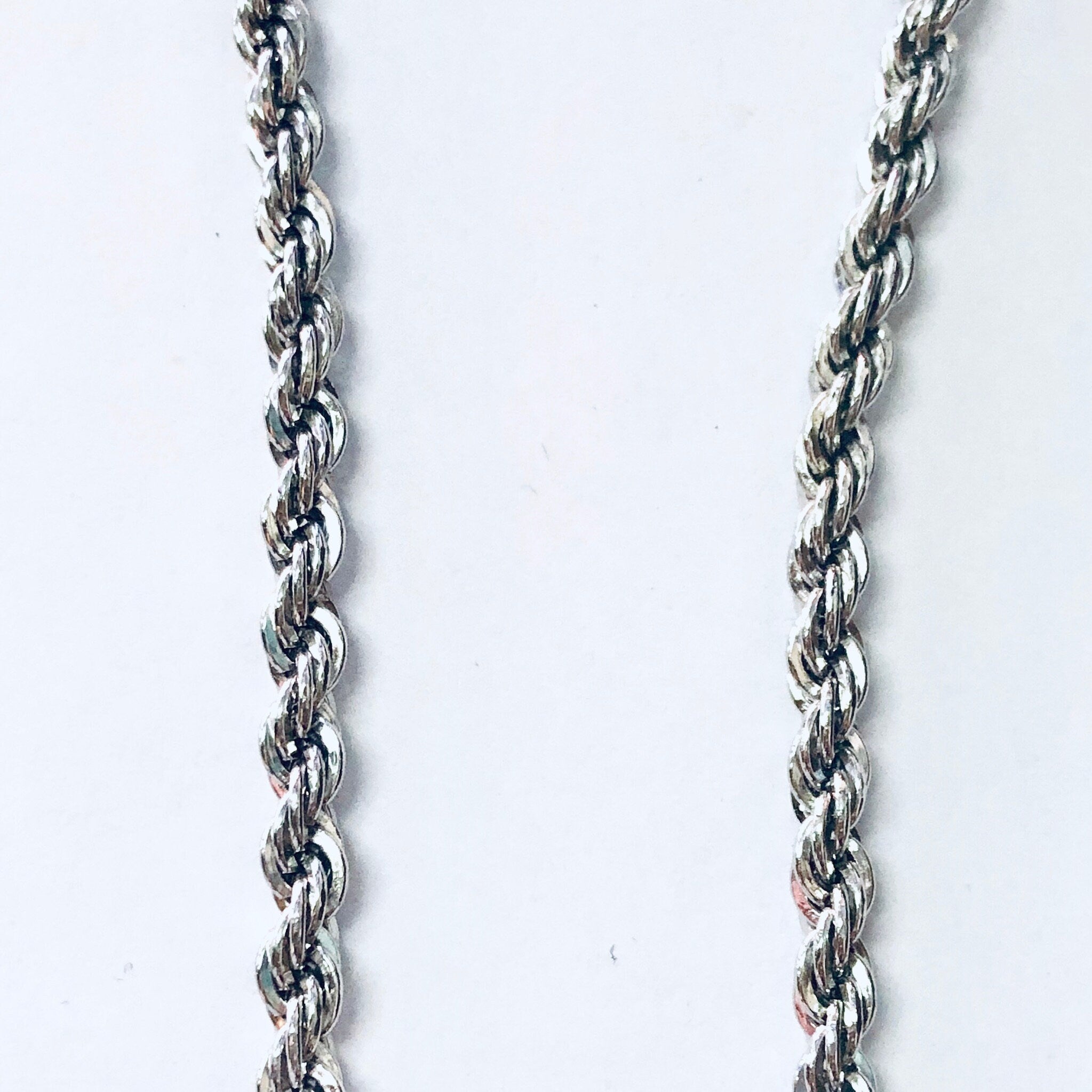 Vintage Chain, Rope Chain, Twisted Rope Chain, Silver Chain, Silver Necklace, Vintage Necklace, 925 Chain, Statement Jewelry, Long Chain