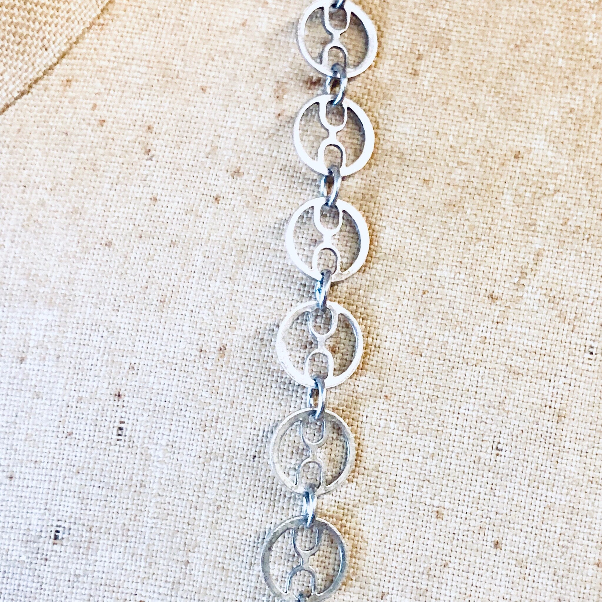 Vintage Chain, Silver Chain, Ornate Necklace, Unique Jewelry, Geometric Chain, Long Chain, Silver Necklace, Vintage Jewelry, 925 Necklace