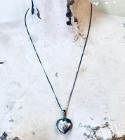 Vintage Necklace, Locket Pendant, Silver Pendant, Silver Necklace, Heart Locket, Heart Jewelry, Engraved Locket, Photo jewelry, Box Chain