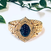 Vintage Bracelet, Gold Toned Bracelet, Unique Jewelry, Vintage Jewelry, Stretchy Bracelet, Small Bracelet, Gold, Blue, Purple, Cabochon,