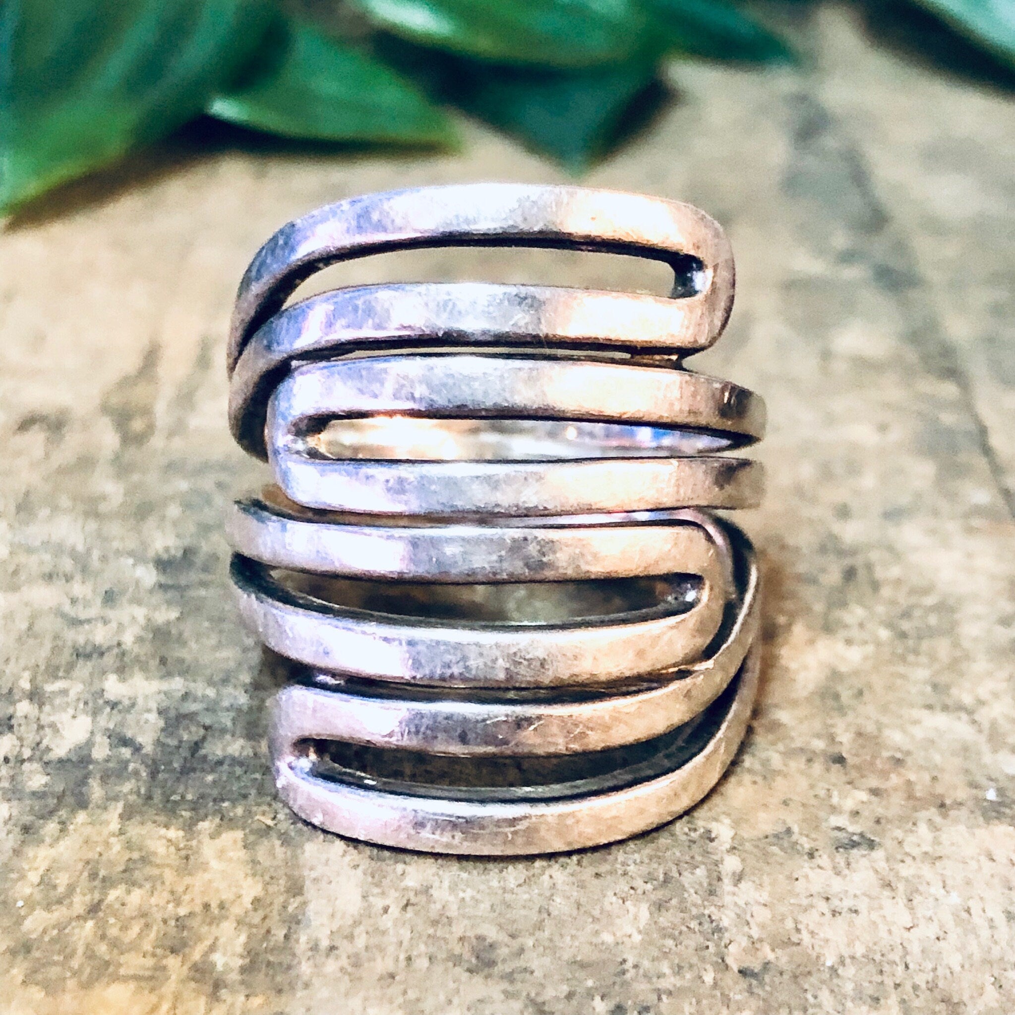 Vintage Ring, Silver Ring, Abstract Jewelry, Vintage Jewelry, Unique Design, Minimalist Design, Statement Ring, Large Ring, 925 Ring, Swirl