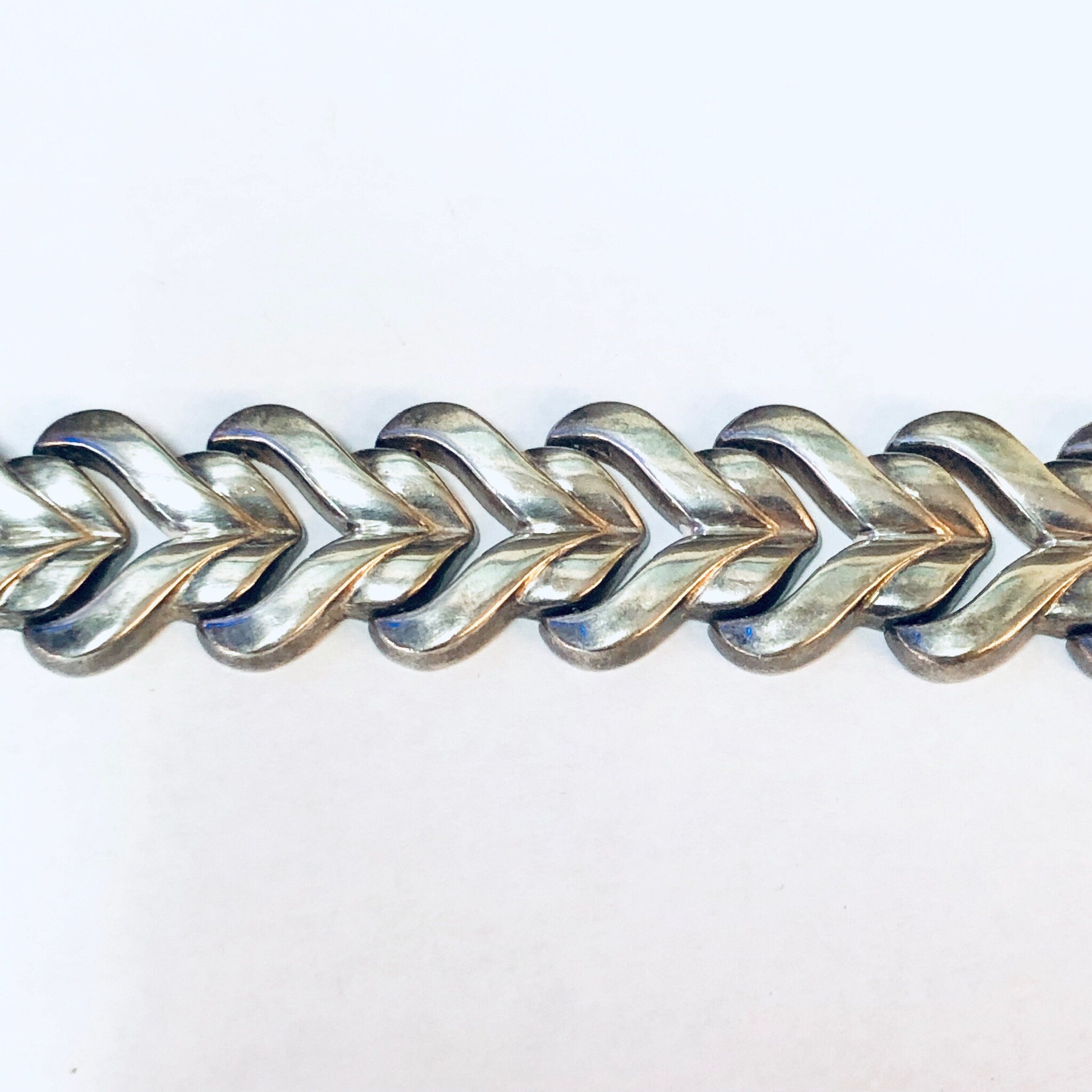 Vintage Bracelet, Silver Bracelet, Link Bracelet, Unique Jewelry, Heart Shaped Bracelet, Made in Italy, Simple Bracelet, Vintage Jewelry,