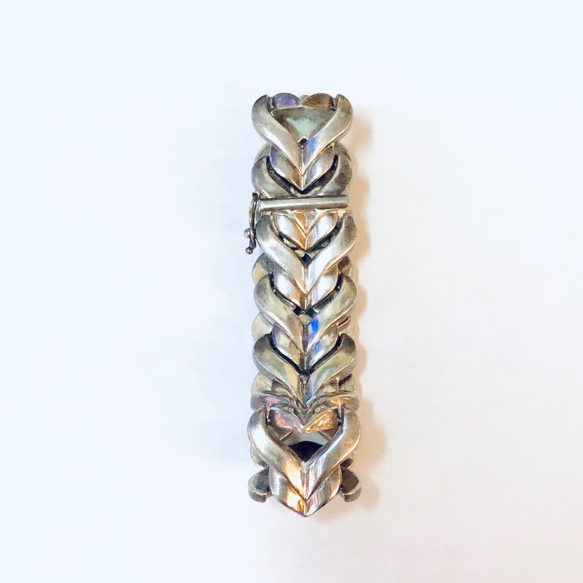 Vintage Bracelet, Silver Bracelet, Link Bracelet, Unique Jewelry, Heart Shaped Bracelet, Made in Italy, Simple Bracelet, Vintage Jewelry,