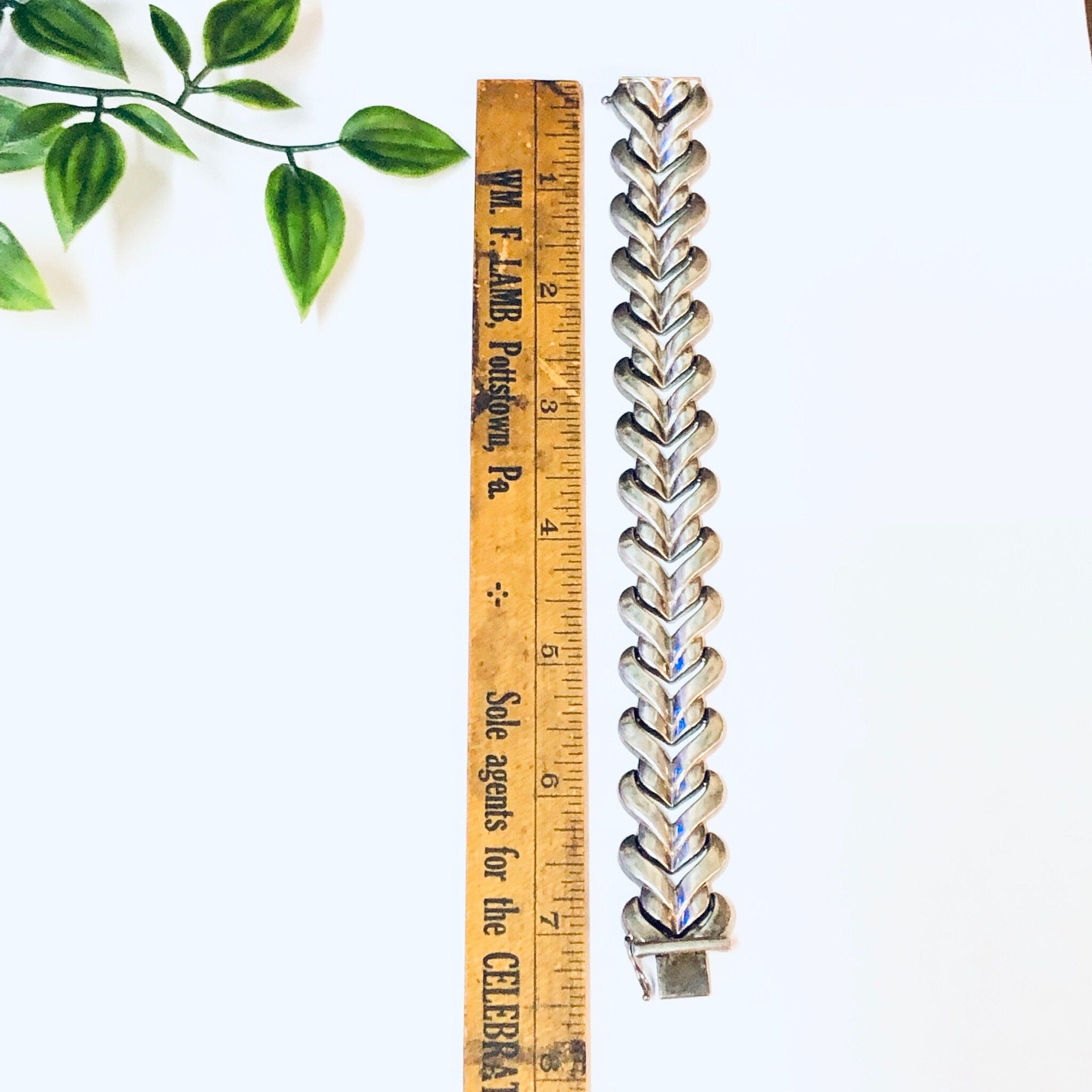 Vintage Bracelet, Silver Bracelet, Link Bracelet, Unique Jewelry, Heart Shaped Bracelet, Made in Italy, Simple Bracelet, Vintage Jewelry,