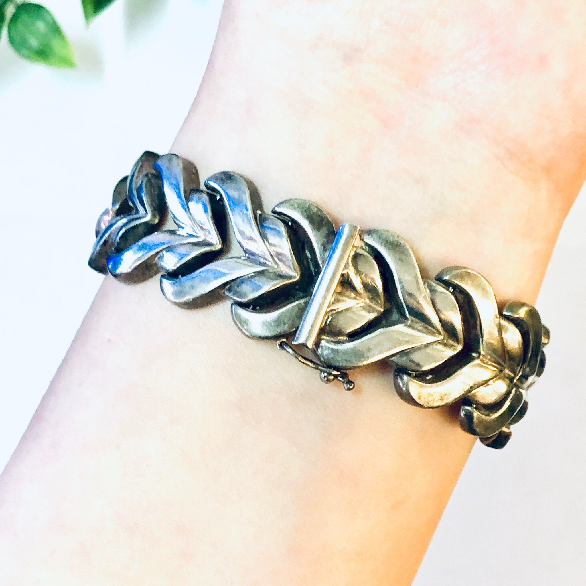 Vintage Bracelet, Silver Bracelet, Link Bracelet, Unique Jewelry, Heart Shaped Bracelet, Made in Italy, Simple Bracelet, Vintage Jewelry,