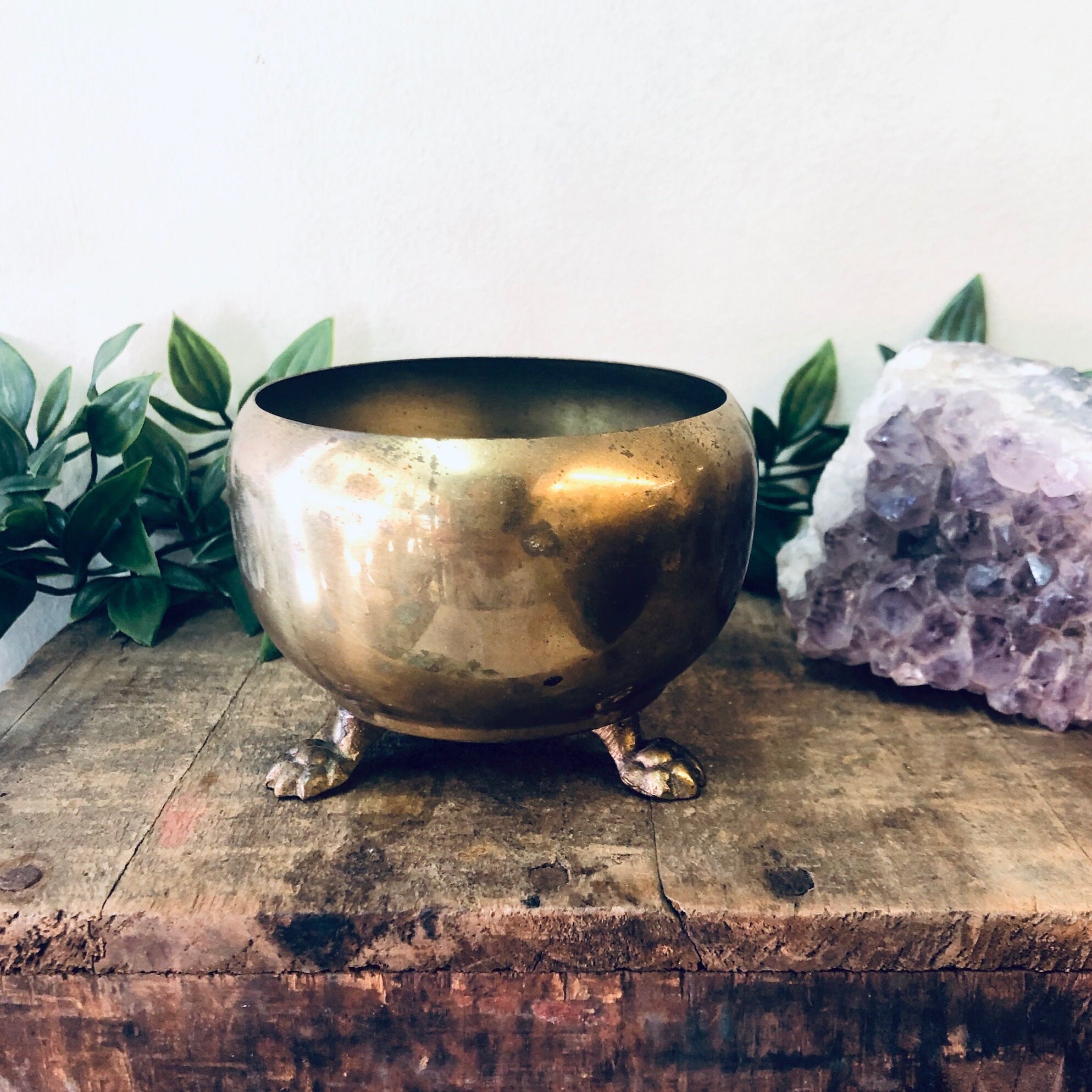 Vintage Brass Bowl, Pedestal Bowl, Catchall Dish, Jewelry Holder, Incense Burner, Feet Pedestal, Brass Decor, Vintage Home Decor, Small Bowl