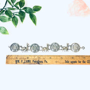 Vintage Bracelet, Repub Peruana Lima, Coin Bracelet, Llama Bracelet, Alpaca Jewelry, Peruvian Coin Bracelet, Vintage Jewelry, Unique Jewelry
