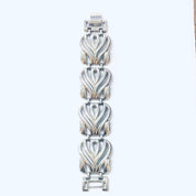 Vintage Bracelet, Link Bracelet, Vintage Jewelry, Statement Jewelry, Silver Toned Bracelet, Costume Jewelry, Cut Out Bracelet, Unique