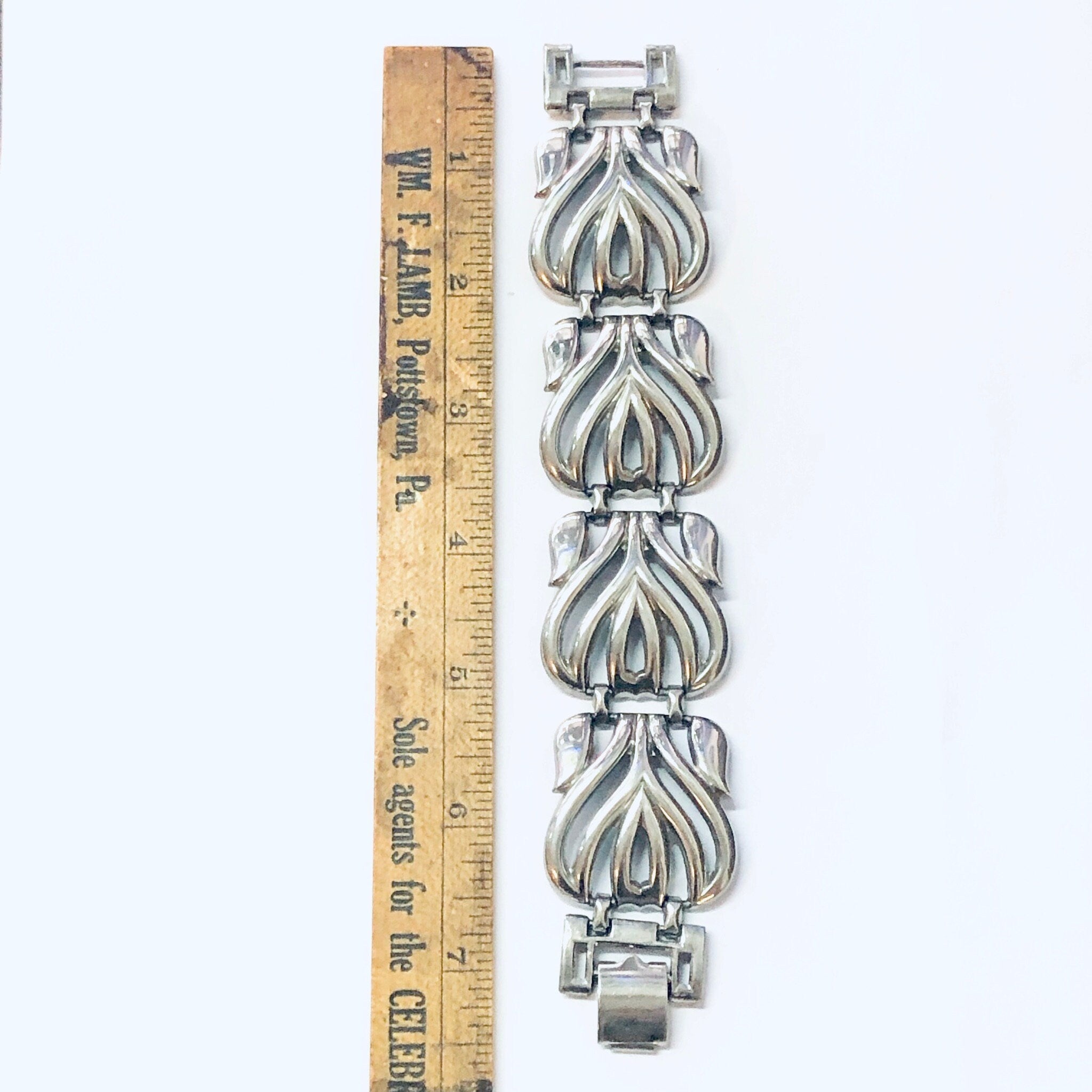 Vintage Bracelet, Link Bracelet, Vintage Jewelry, Statement Jewelry, Silver Toned Bracelet, Costume Jewelry, Cut Out Bracelet, Unique