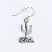 Vintage Earrings, Dangle Earrings, Cactus Jewelry, Taxidermy Jewelry, Vintage Jewelry, Silver Earrings, Cactus Earrings, 925 Earrings,