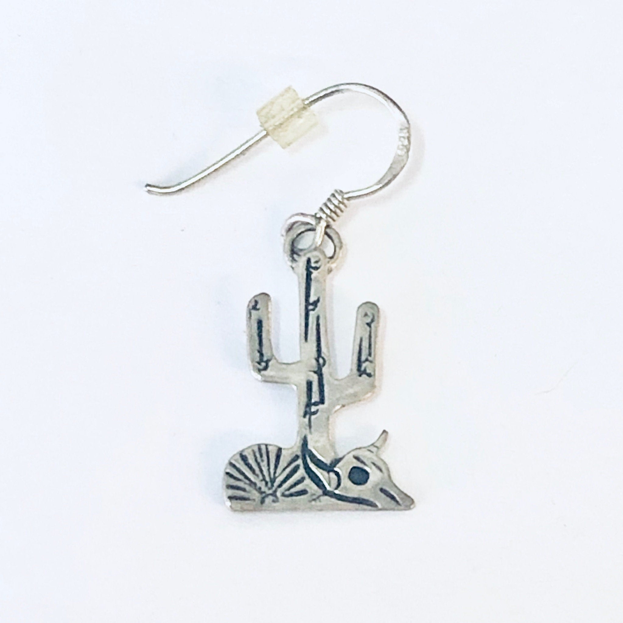 Vintage Earrings, Dangle Earrings, Cactus Jewelry, Taxidermy Jewelry, Vintage Jewelry, Silver Earrings, Cactus Earrings, 925 Earrings,