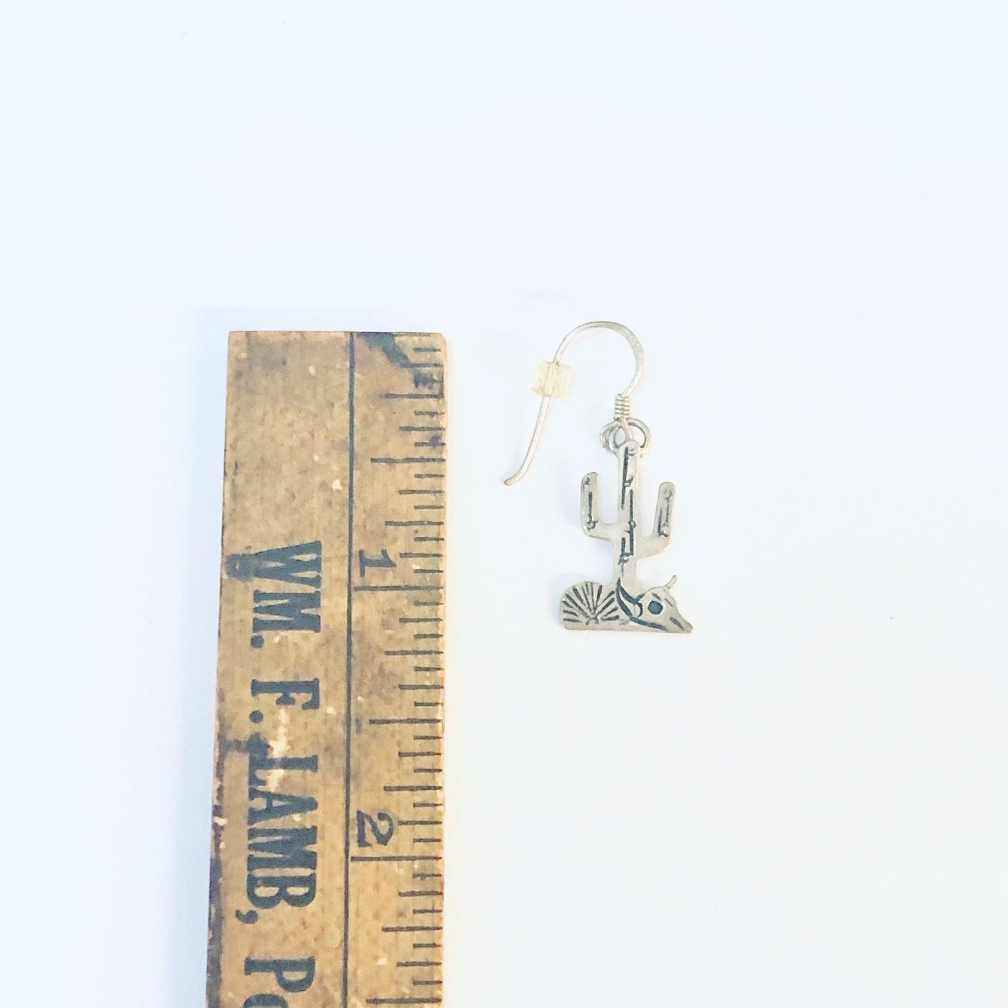 Vintage Earrings, Dangle Earrings, Cactus Jewelry, Taxidermy Jewelry, Vintage Jewelry, Silver Earrings, Cactus Earrings, 925 Earrings,