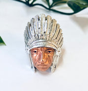 Vintage Ring, Silver Ring, Chief Ring, Native American Ring, Vintage Jewelry, Copper Ring, Large Ring, Statement Jewelry, 925 Ring, Silver