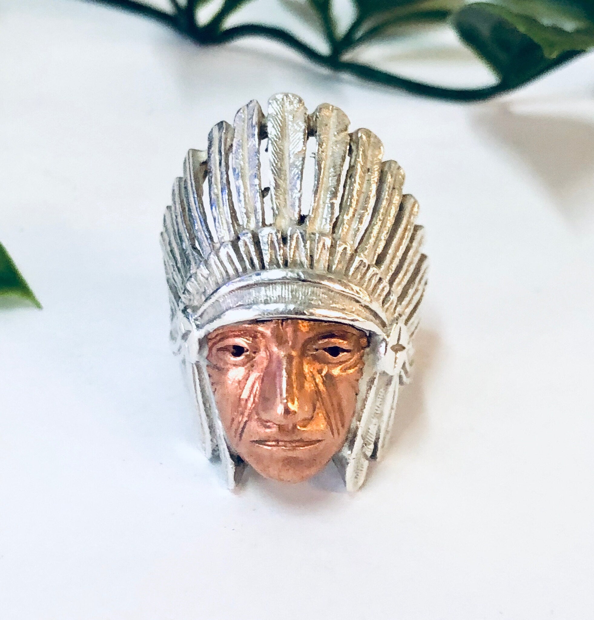 Vintage Ring, Silver Ring, Chief Ring, Native American Ring, Vintage Jewelry, Copper Ring, Large Ring, Statement Jewelry, 925 Ring, Silver