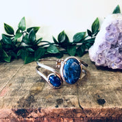 Vintage Bracelet, Cuff Bracelet, Wrap Bracelet, Hinged Bracelet, Blue Stones, Costume Jewelry, Silver Toned Cuff, Blue and Silver, Unique