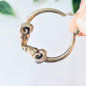 Vintage Earrings, Hoop earrings, Gold Earrings, 14K gold Earrings, Ram Earrings, Ram Jewelry, Ram Head Earrings, Unique Jewelry, Gold Ram