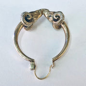 Vintage Earrings, Hoop earrings, Gold Earrings, 14K gold Earrings, Ram Earrings, Ram Jewelry, Ram Head Earrings, Unique Jewelry, Gold Ram