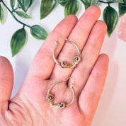 Vintage Earrings, Hoop earrings, Gold Earrings, 14K gold Earrings, Ram Earrings, Ram Jewelry, Ram Head Earrings, Unique Jewelry, Gold Ram