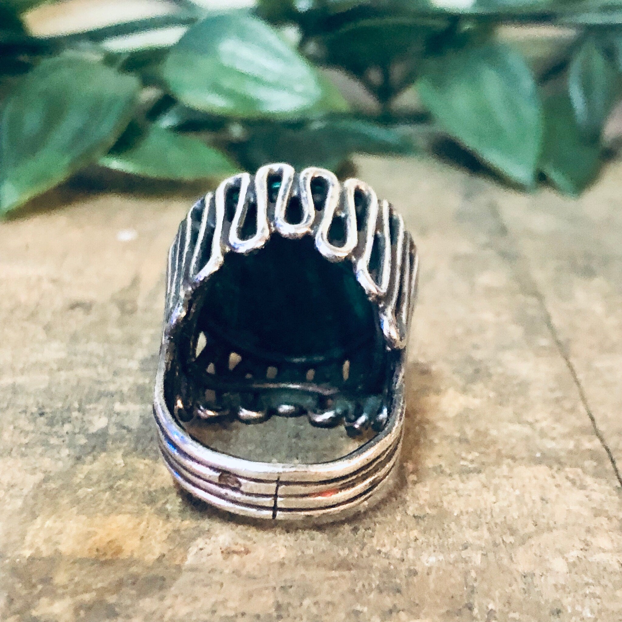 Vintage Ring, Silver Ring, Chrysocolla Ring, Chrysocolla Gemstone, Unique Ring, Statement Jewelry, Blue Stone, Green Stone, Swirl Ring, 925