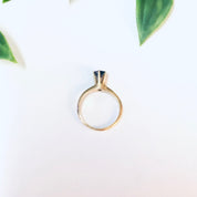 Vintage Ring, Gold Ring, 14K Gold Ring, Yellow Gold Ring, Blue Gemstone, Dark Blue Gemstone, Promise Ring, Engagement Jewelry, Gold Ring