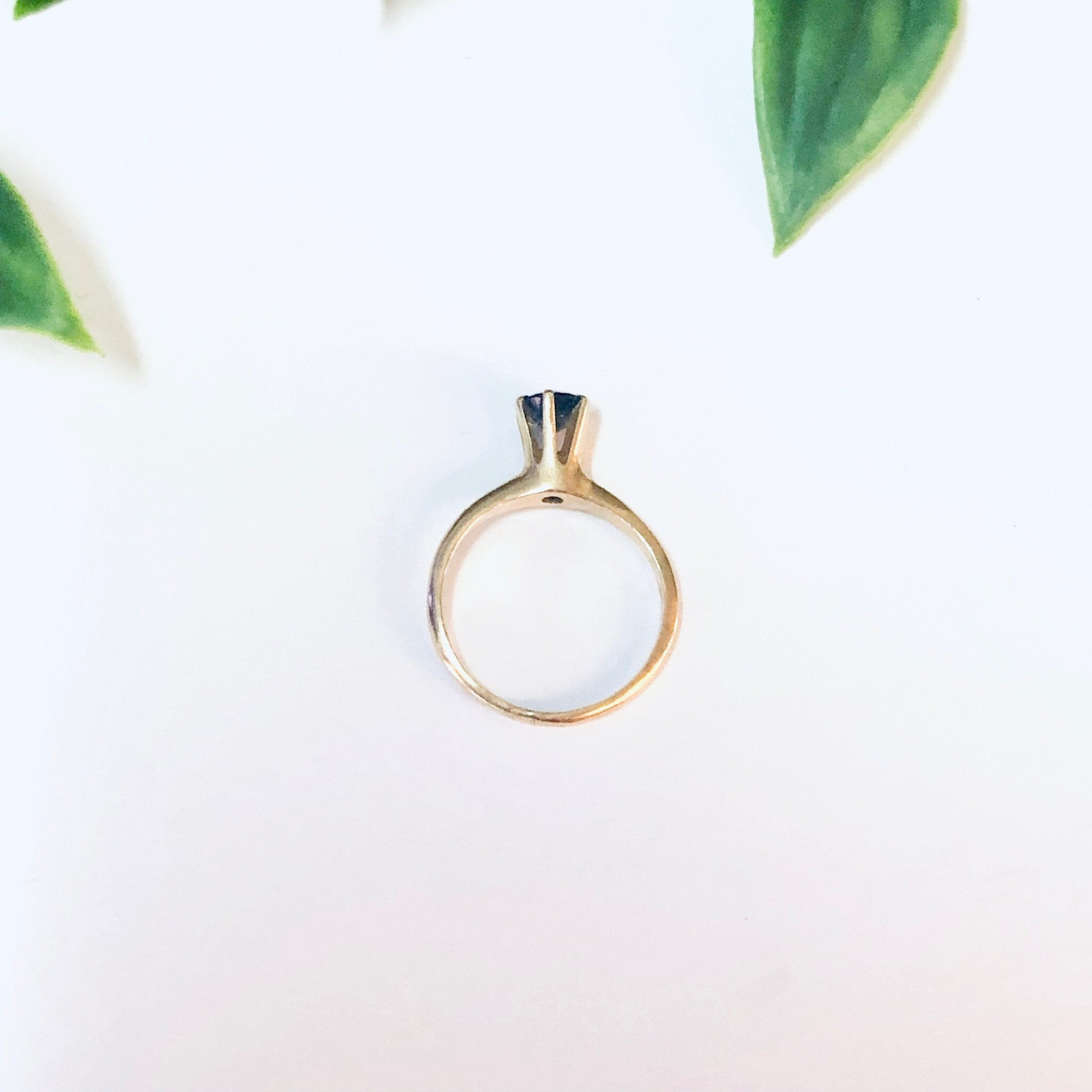 Vintage Ring, Gold Ring, 14K Gold Ring, Yellow Gold Ring, Blue Gemstone, Dark Blue Gemstone, Promise Ring, Engagement Jewelry, Gold Ring