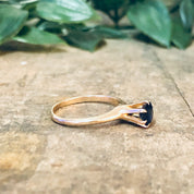 Vintage Ring, Gold Ring, 14K Gold Ring, Yellow Gold Ring, Blue Gemstone, Dark Blue Gemstone, Promise Ring, Engagement Jewelry, Gold Ring