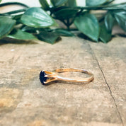 Vintage Ring, Gold Ring, 14K Gold Ring, Yellow Gold Ring, Blue Gemstone, Dark Blue Gemstone, Promise Ring, Engagement Jewelry, Gold Ring