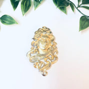 Vintage Brooch, JJ Jonette 1988, JJ 1988 Brooch, Gold Toned Brooch, Lady Brooch, Face Brooch, Art Nouveau Pin, Art Nouveau Brooch, Costume