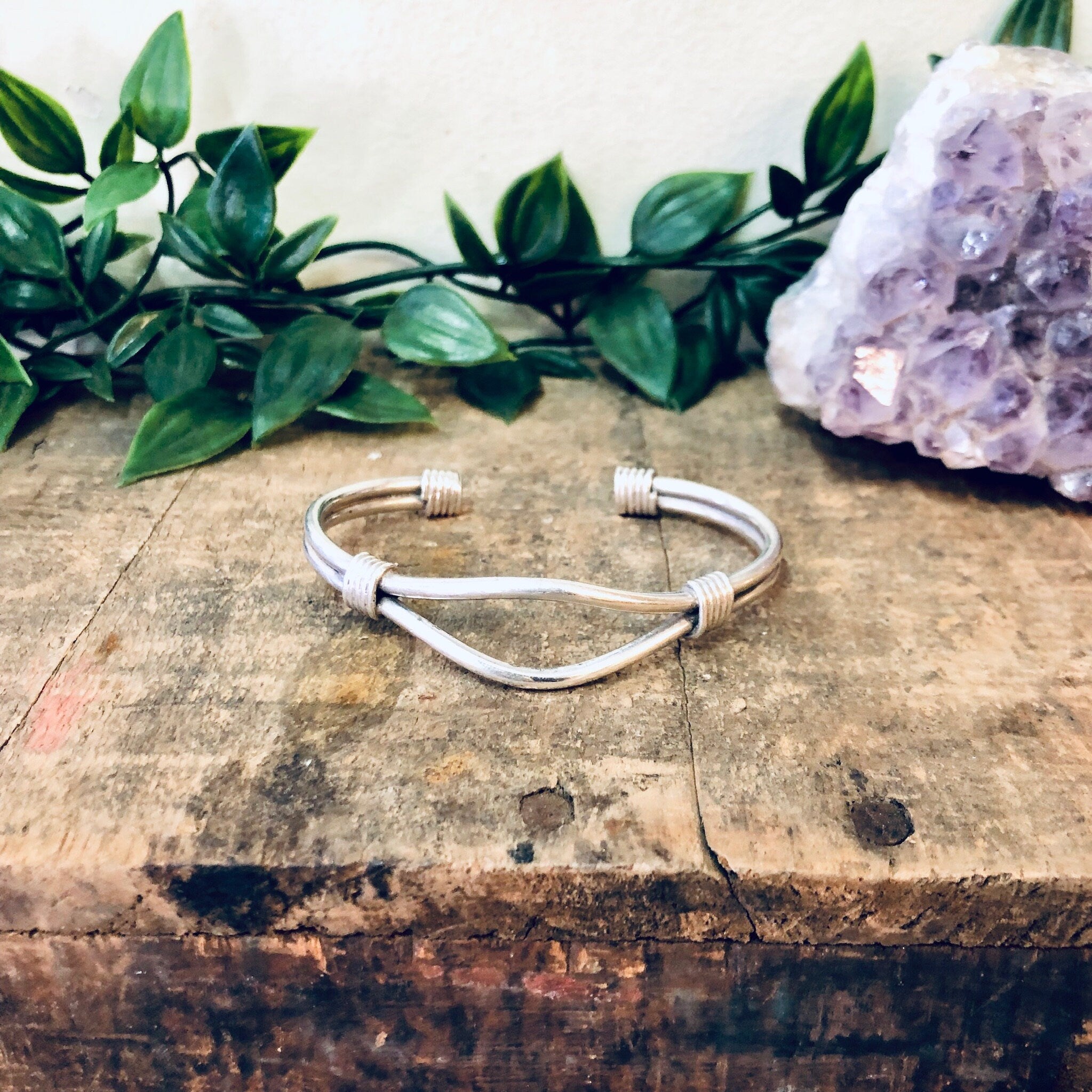 Vintage Bracelet, Silver Bracelet, Cuff Bracelet, Vintage Jewelry, Unique Bracelet, Cut Out Bracelet, Small Cuff, Wrapped Silver, 925 Cuff