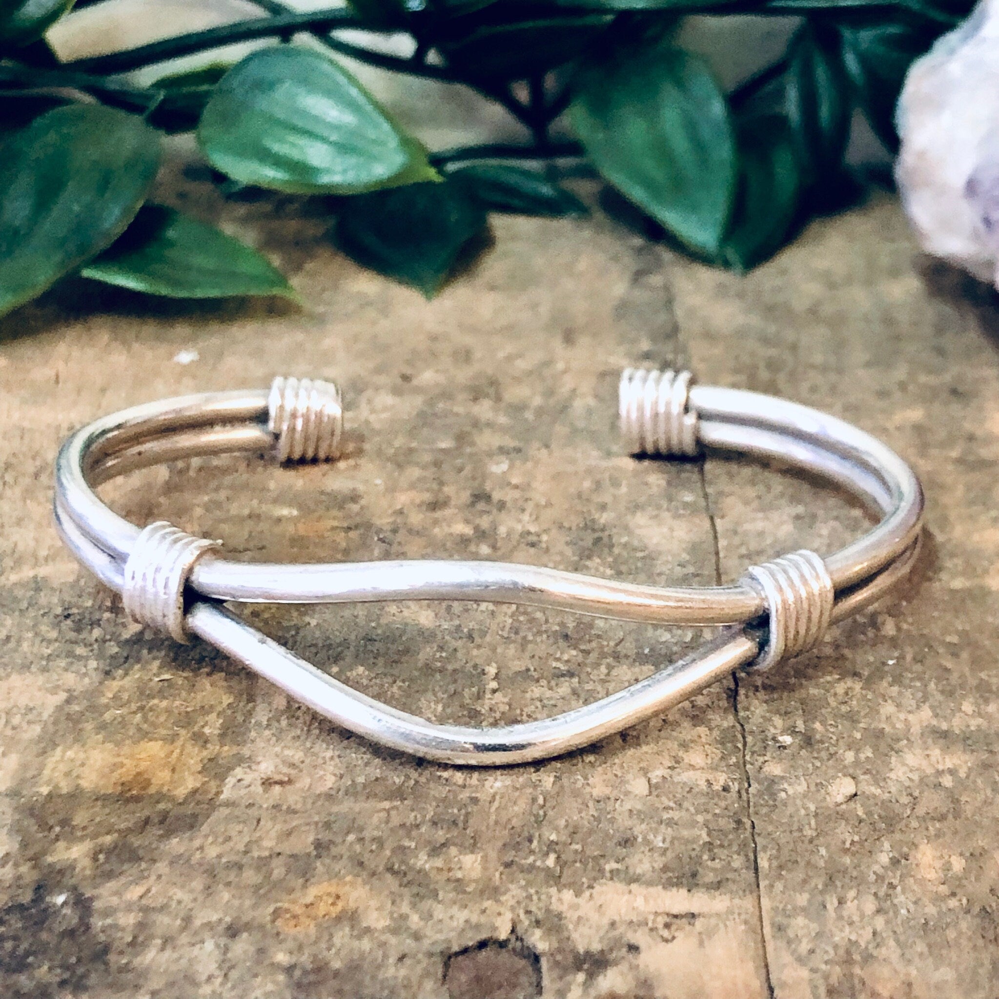 Vintage Bracelet, Silver Bracelet, Cuff Bracelet, Vintage Jewelry, Unique Bracelet, Cut Out Bracelet, Small Cuff, Wrapped Silver, 925 Cuff