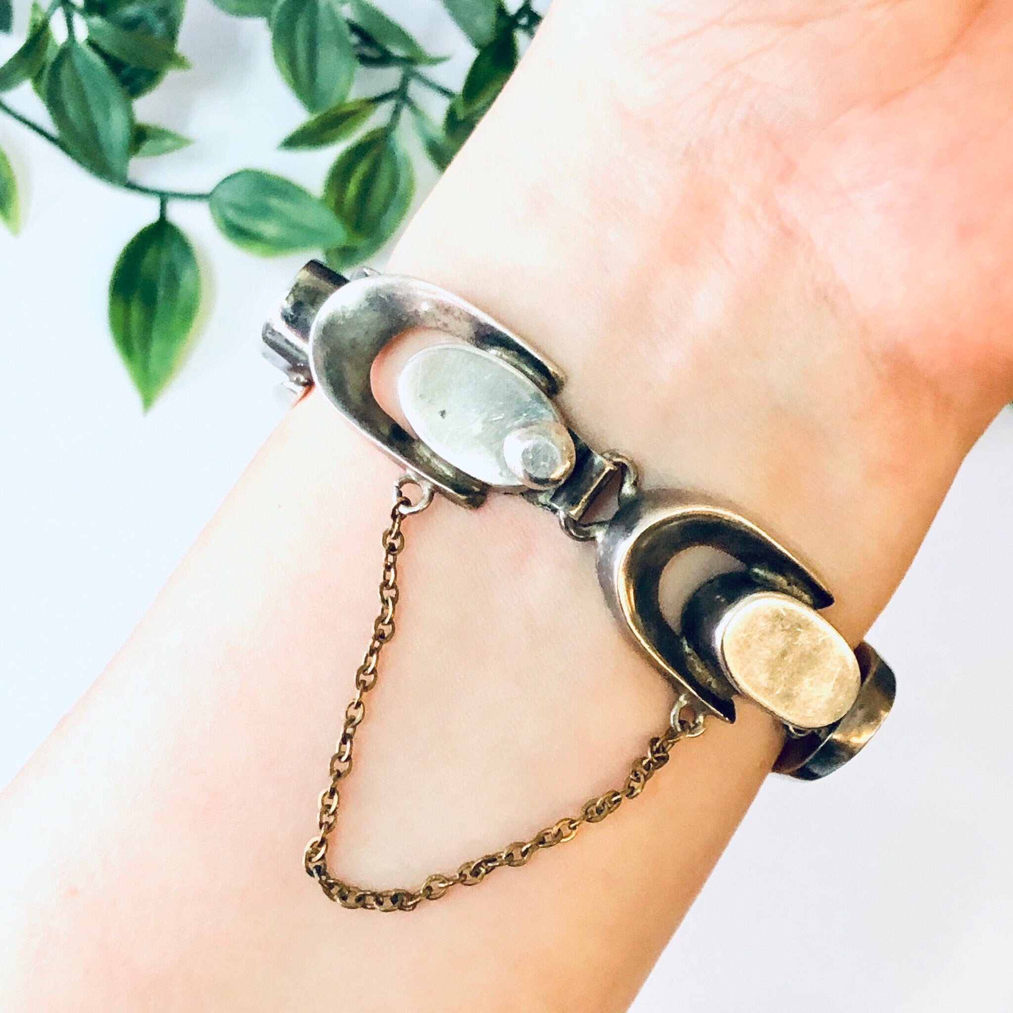 Vintage Bracelet, Silver Bracelet, Link Bracelet, Unique Jewelry, Vintage Jewelry, Statement Jewelry, Rare Bracelet, Cut Out Design, 925