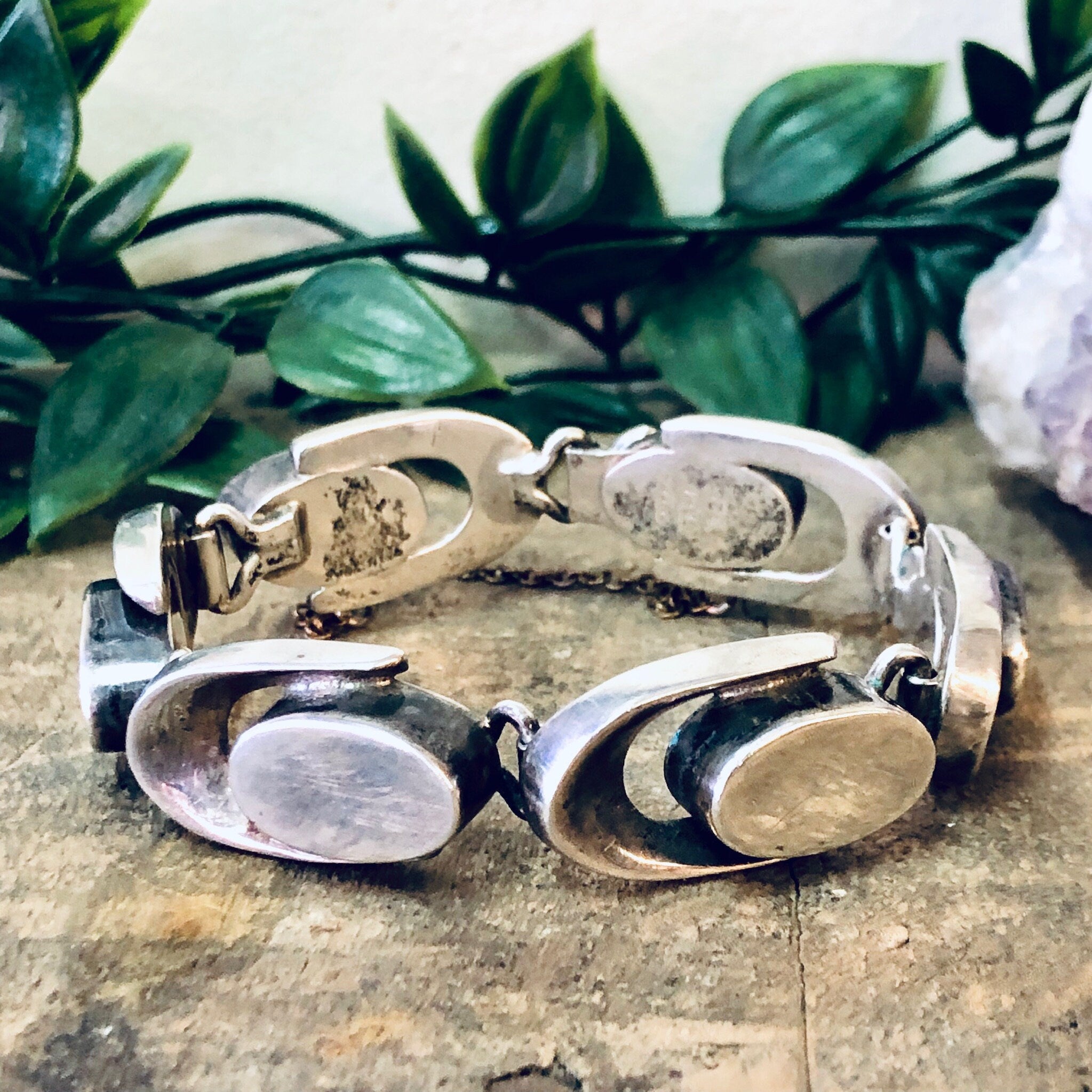 Vintage Bracelet, Silver Bracelet, Link Bracelet, Unique Jewelry, Vintage Jewelry, Statement Jewelry, Rare Bracelet, Cut Out Design, 925