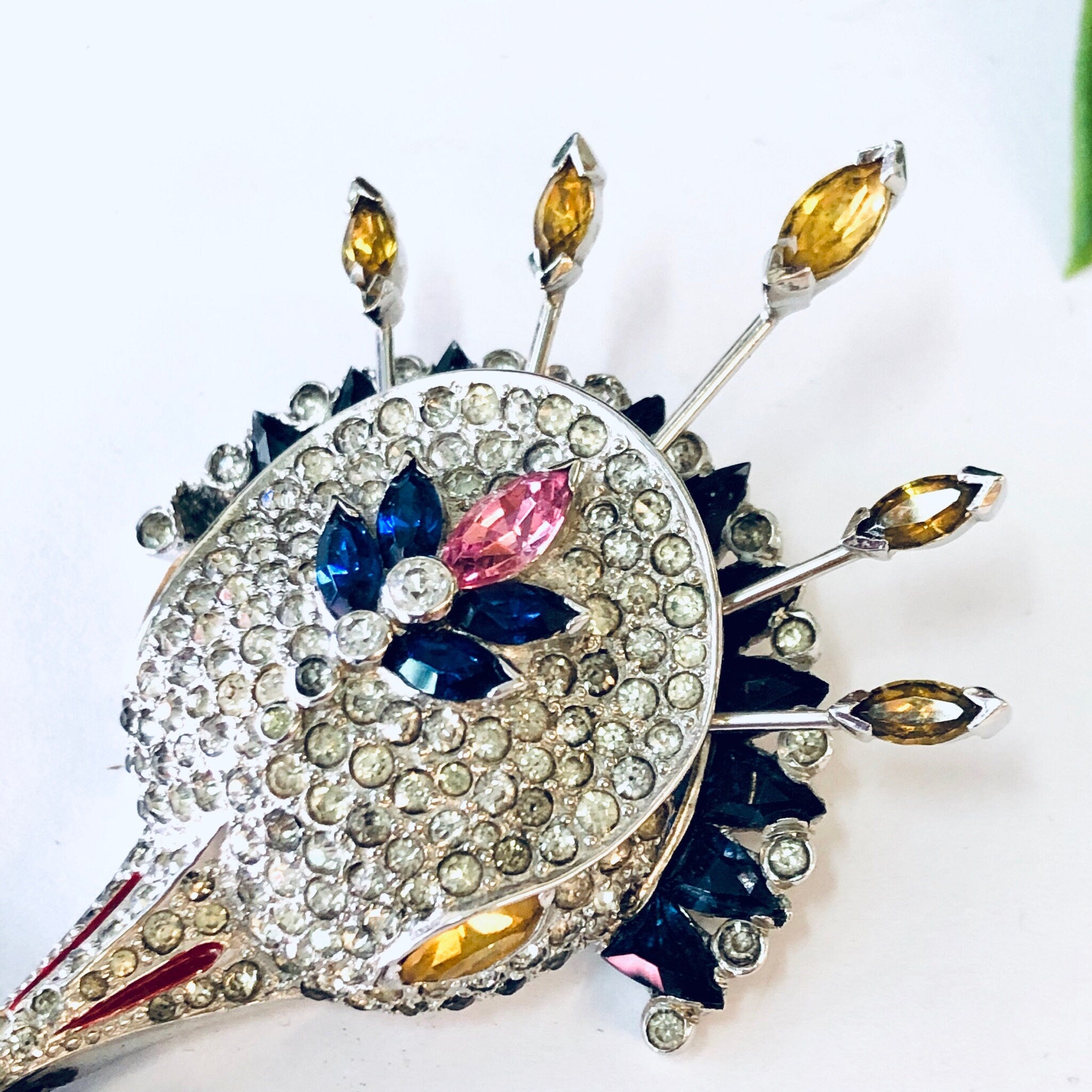 Vintage Mazer Brooch, Rhinestone Mazer Brooch, Vintage Pin, Designer Brooch, Signed Mazer Brooch, Rhinestone Jewelry, Vintage Jewelry, Mazer